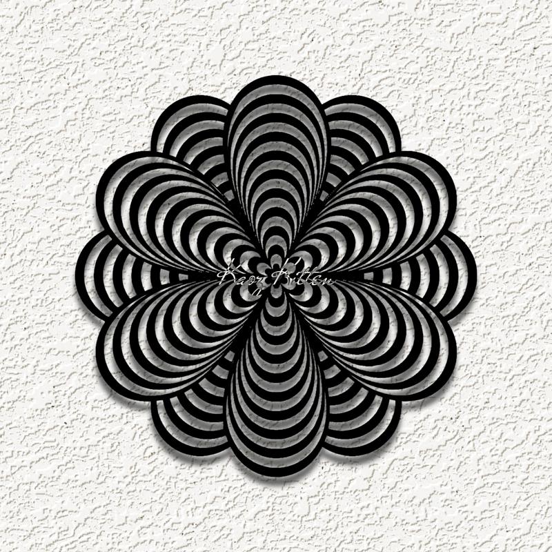 optical illusion 3d mandala flower wall art home decor