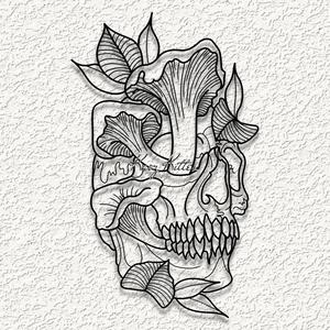 skull mushrooms wall art home decor