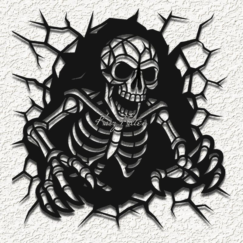 skeleton hole wall art home decor