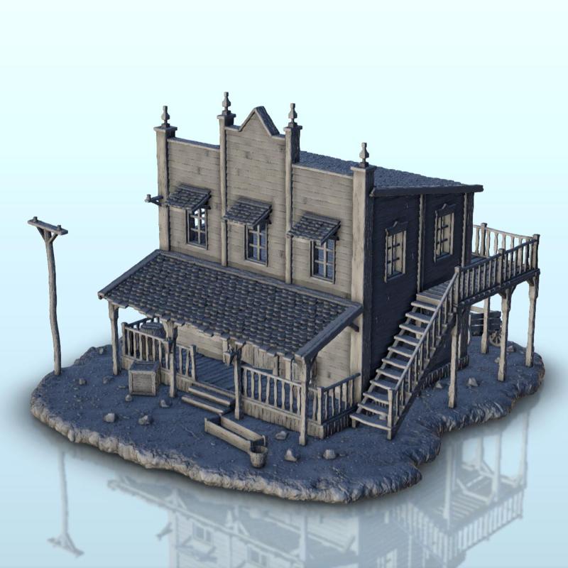 Big wooden house with canopy and outside stairs (17) - Six Gun Sound Desperado Old Chronicles Gunfight Gutshot Blackwater Gulch