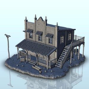 Big wooden house with canopy and outside stairs (17) - Six Gun Sound Desperado Old Chronicles Gunfight Gutshot Blackwater Gulch