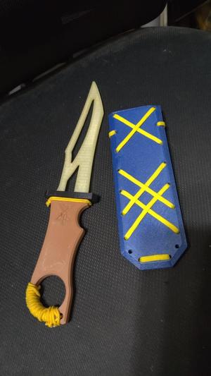 Harpoon knife with saya