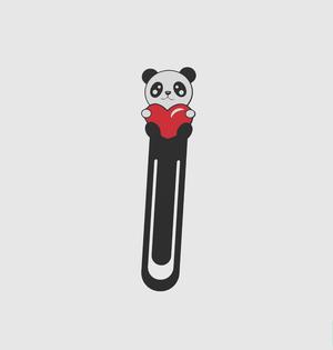 Bookmark Panda Kawaii with Heart