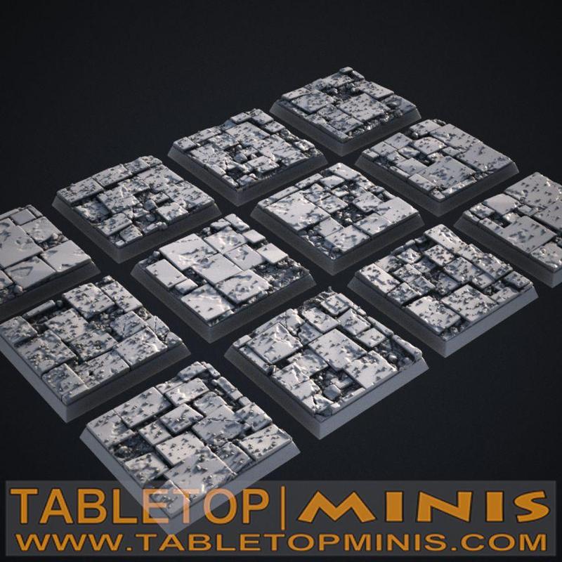 Broken Tiles 40x40mm Square Bases