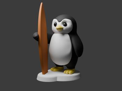 Pinguin Surfer | Figurine