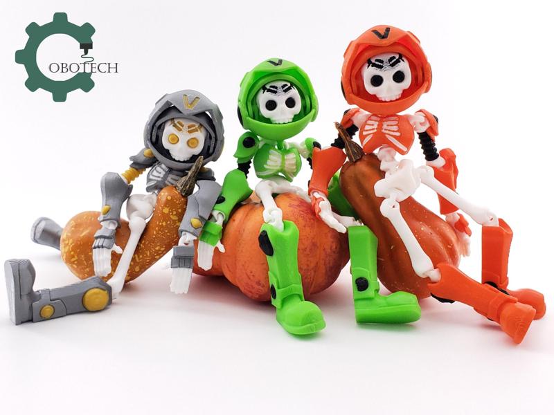 Cobotech 3D Print Articulated Robot Skeleton, RoboSkeleton, Articulated Toys, Halloween Decor