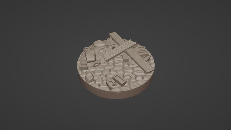 Cobblestone & Rubble 25mm base - Europe WW2 Presupported