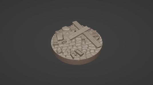 Cobblestone & Rubble 25mm base - Europe WW2 Presupported
