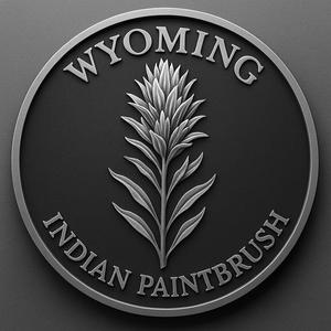 Wyoming state flower indian paintbrush coin token wall art