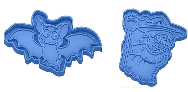 Biscuit Moulds - Halloween - Witch - Pumpkin - Ghost - Spider - Bat - Cookie Cutter - Cookie cutter