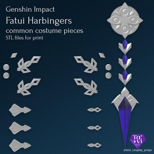 Genshin Impact Fatui Harbingers common costume pieces STL files for print