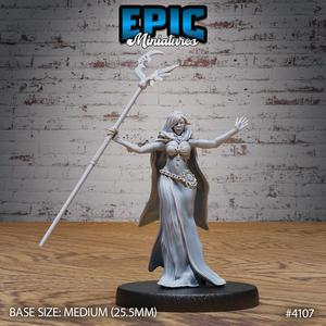 Elf Queen Magic ‧ DnD Miniature ‧ Tabletop Miniatures ‧ Gaming Monster ‧ 3D Model ‧ RPG ‧ DnDminis ‧ STL FILE