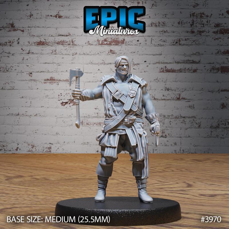 Harbor Worker Axes ‧ DnD Miniature ‧ Tabletop Miniatures ‧ Gaming Monster ‧ 3D Model ‧ RPG ‧ DnDminis ‧ STL FILE