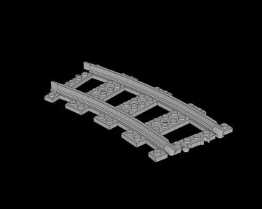 Lego Compatible (53400.dat) Train Track 6 Studs Wide Curved