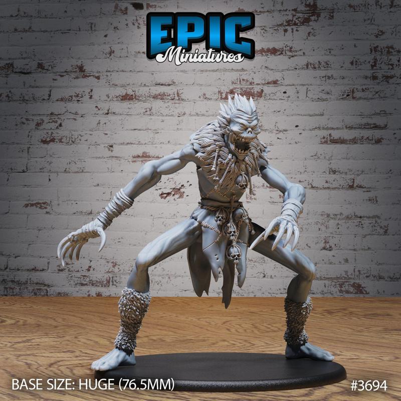 Ithaqua Wendigo ‧ DnD Miniature ‧ Tabletop Miniatures ‧ Gaming Monster ‧ 3D Model ‧ RPG ‧ DnDminis ‧ STL FILE