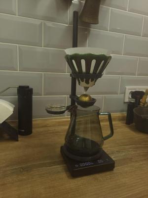 Coffee brewing stand with Paragon Chilling Rock holder