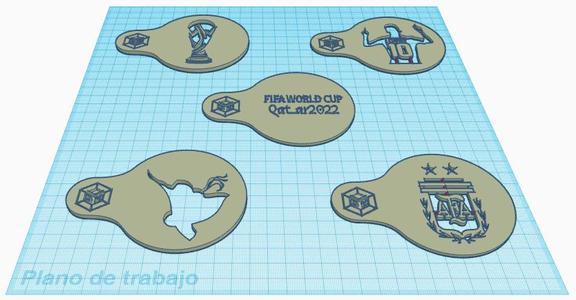Qatar 2022 Coffee Stencil Messi