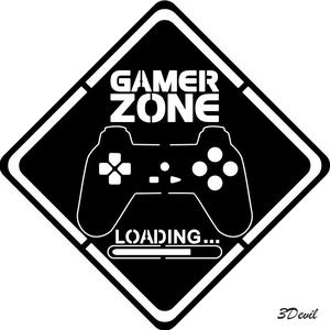 Gamer Zone 2D decoration wall art