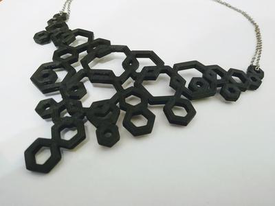 hexagonal plastron necklace