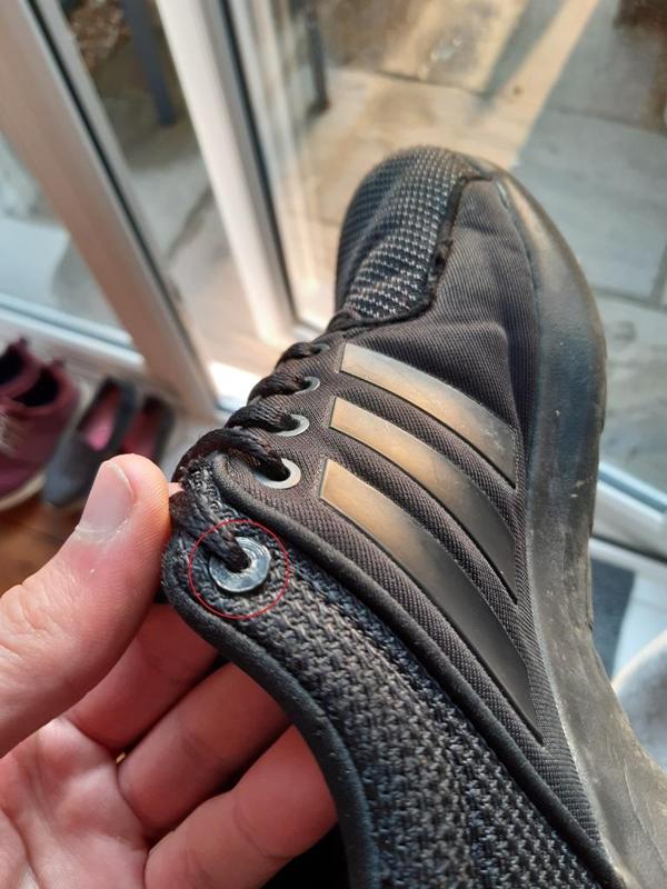 Two part shoelace eyelet