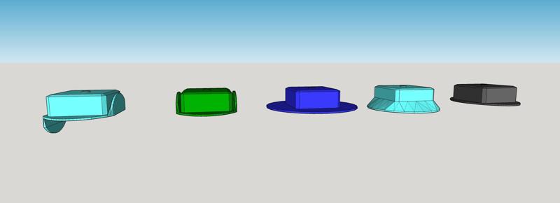 Mini 13: Head Gear Set 4 - Square Hats