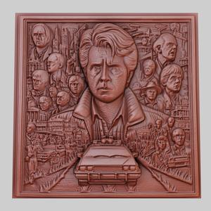 Back to the Future 3d printer relief medallion obj stl