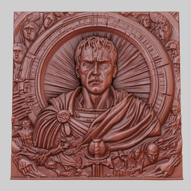 Prometheus 3d printer relief medallion obj stl