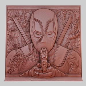 Deadpool 3d printer relief medallion obj stl