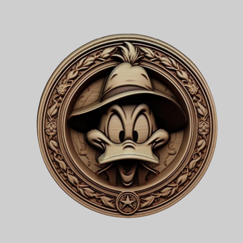 Daffy Duck Cartoon Medallion for CNC Router Laser & 3D Printer