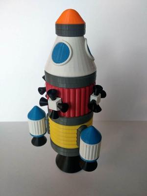 Magnetic puzzle rocket and spacecraft