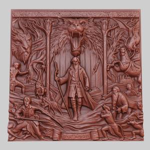 The Chronicles of Narnia 3d printer relief medallion obj stl