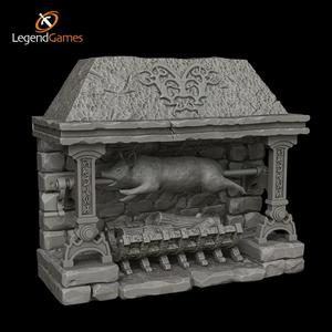 LegendGames Tavern Fireplace with Roasting Pig