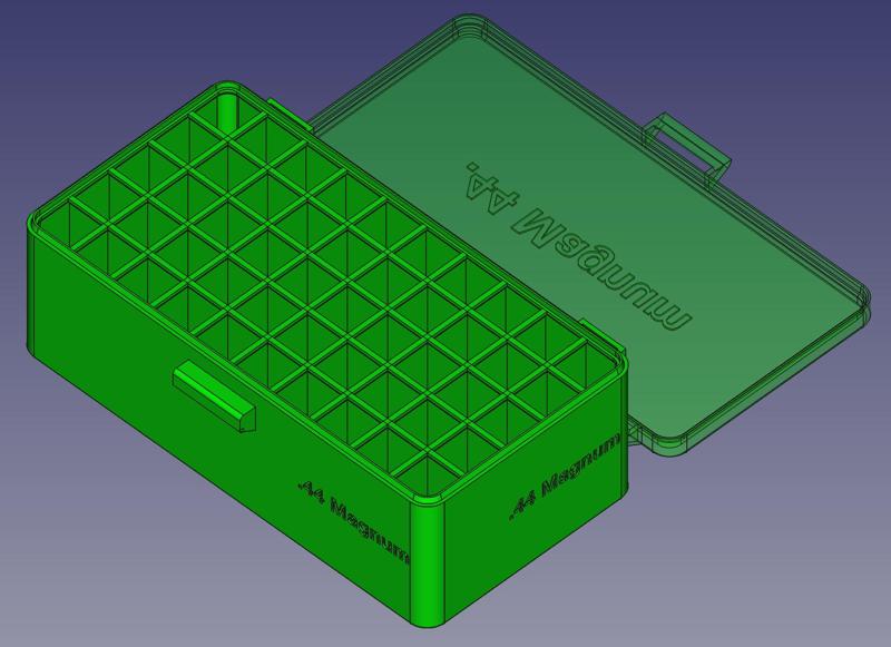 .44 Magnum, Head Up, Snug Snap Latch Modular Ammo Box