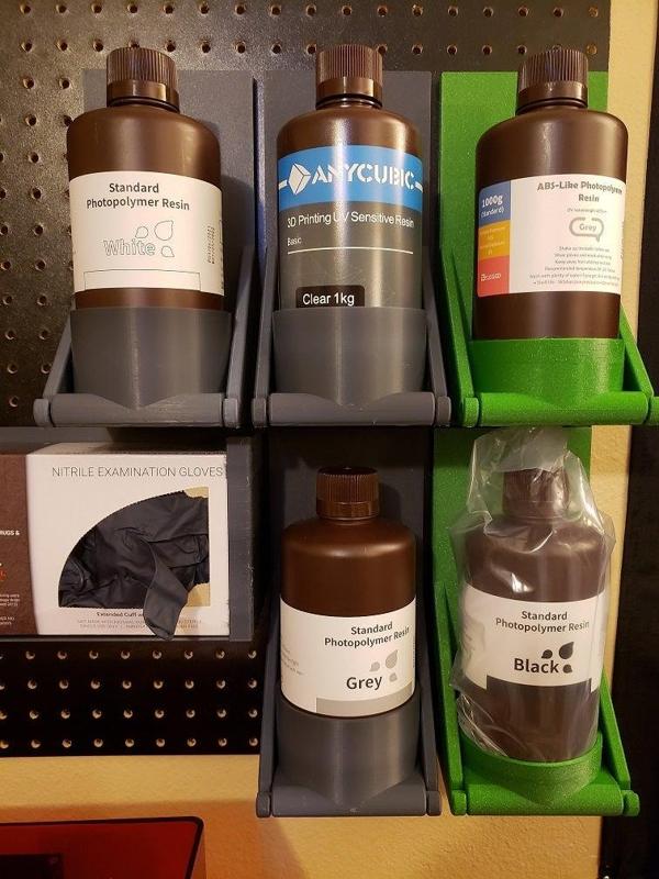 Modular Pegboard System - Resin Bottle Storage (Elegoo/Anycubic 1Kg)