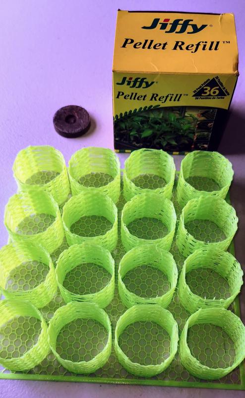 Seed starter for peat pellets using biodegradable PLA filament