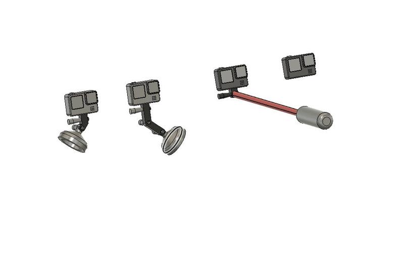 gopro set with mounts 1:10 action camera 1:10