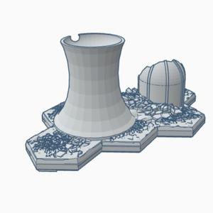 Modern Ruined Nuclear Power Plant with Hex Base MRHB012
