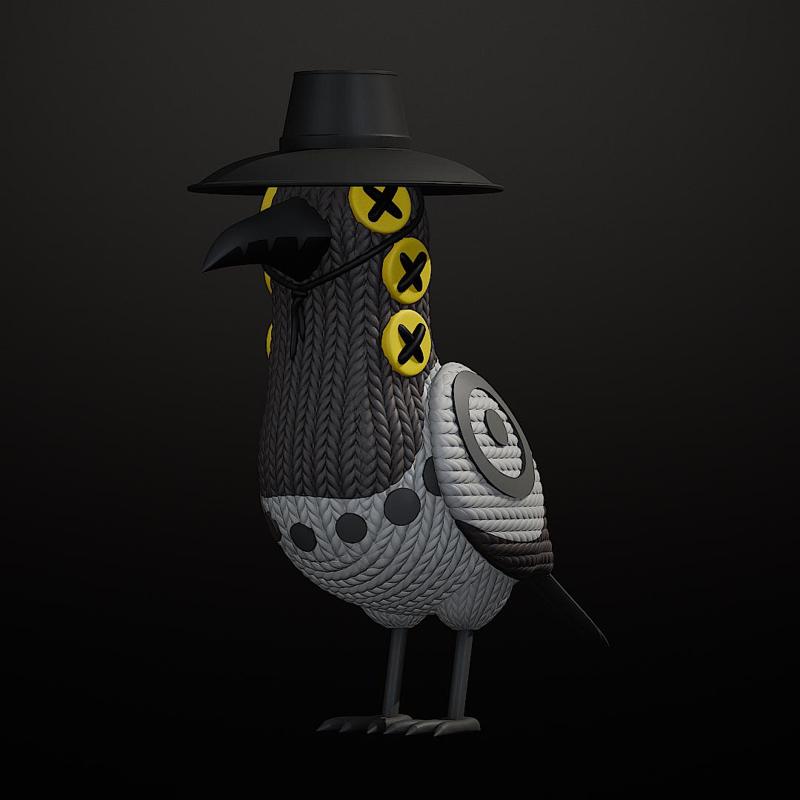 Knitted Demon Magpie Bird - Kpop Demon Hunters