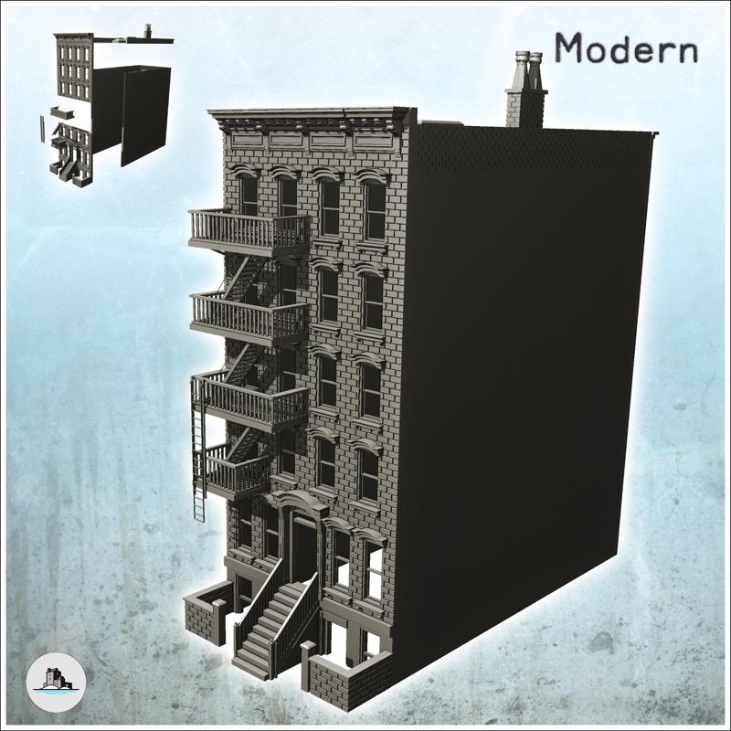 Modern residential building with escape ladder and access stairs (2) - Cold Era Modern Warfare Conflict World War 3