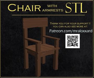 Medieval chair I with armrest