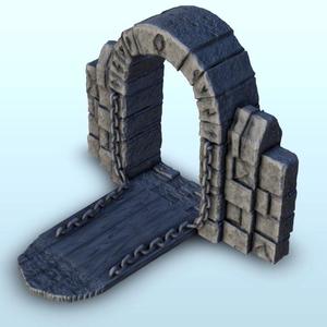 Medieval gates with chains - Medieval Fantasy Magic Feudal Old Archaic Saga 28mm 15mm