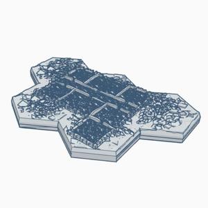 Modern Destroyed Manufacturing Plant Hex Map Scale HMSMD029