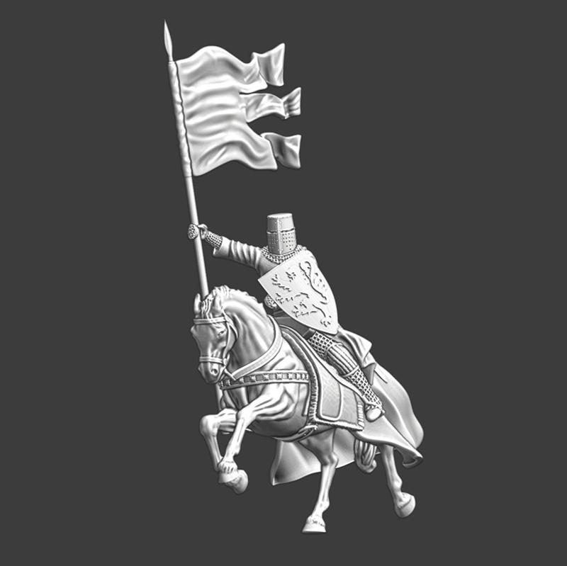 Medieval mounted standard bearer