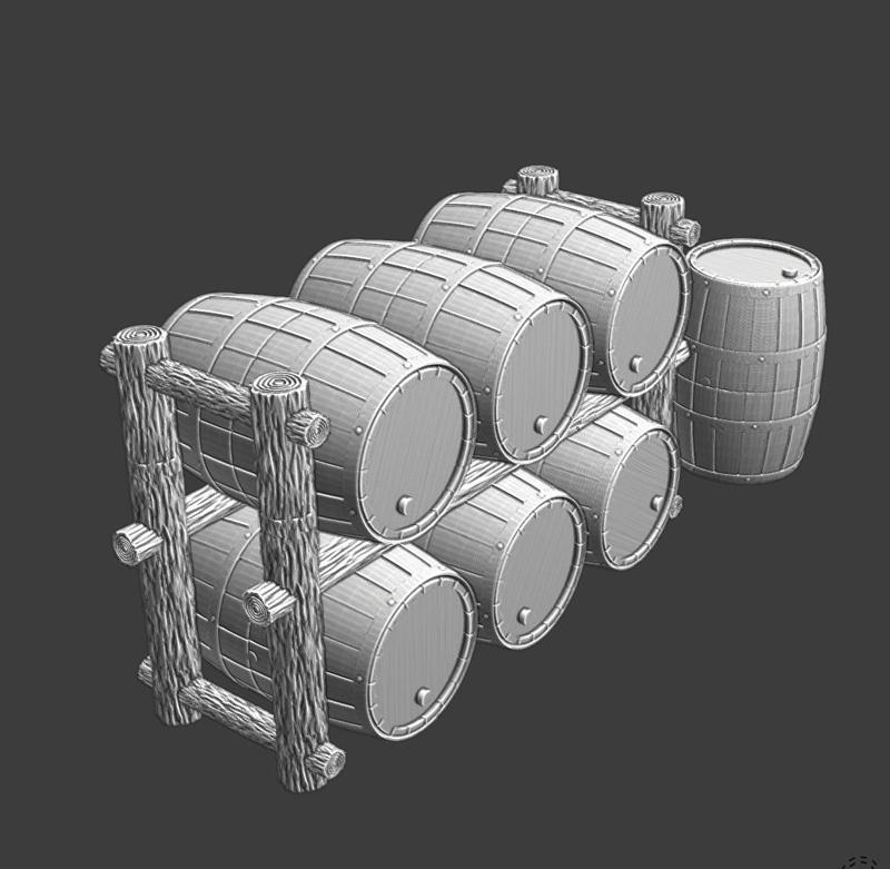 Medieval wine barrels