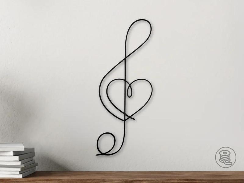 Musical Note Heart Wall Art   