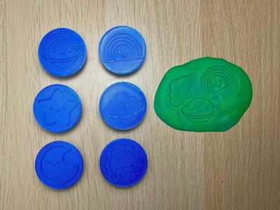 Cute Playdoh stamps Rainbow, Cloud, Sun, Moon Star