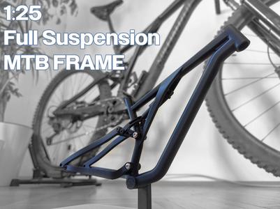 1:25 MTB Full Suspension Frame Model 