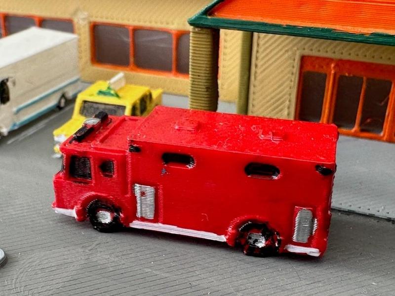 Fire engine US 4 - rescue unit (z-scale)