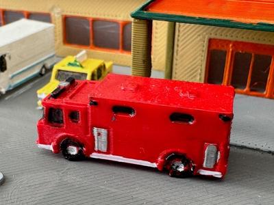Fire engine US 4 - rescue unit (z-scale)