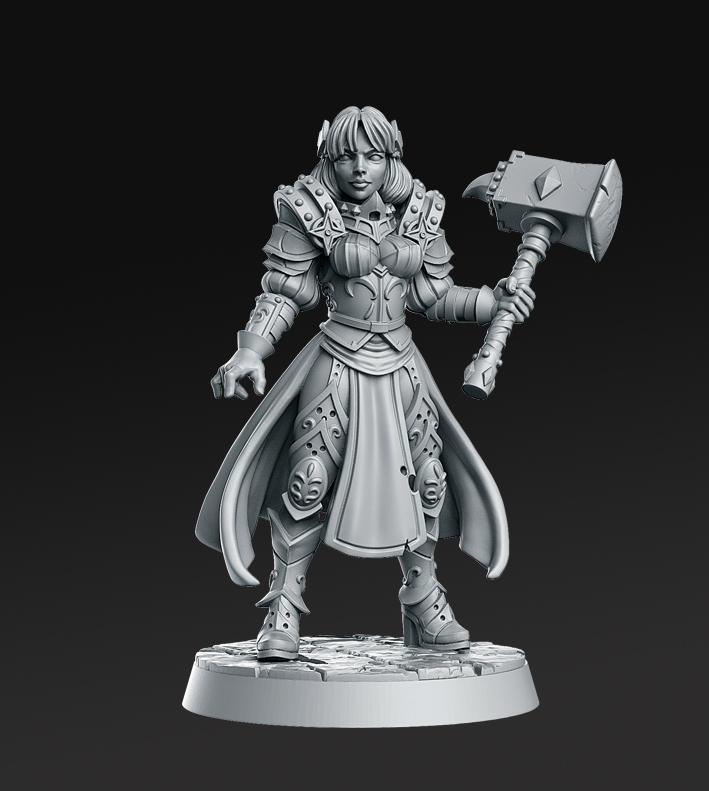 Maryka - Female Paladin - 32mm - DnD